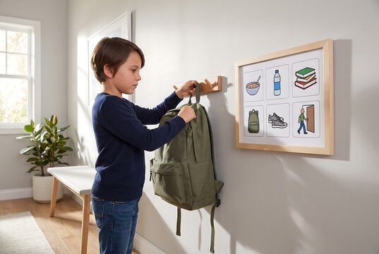 Young Child Cleaning Table During Daily Home Routine