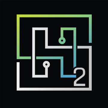 Hydrogen H2 logo vector