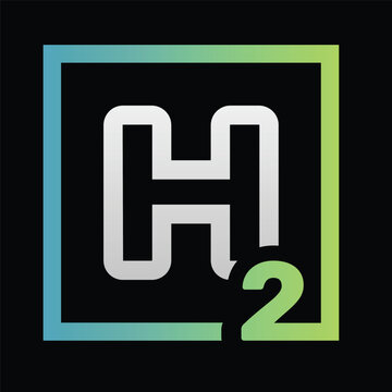 Hydrogen H2 logo vector