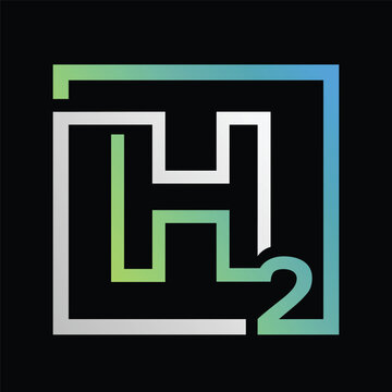 Hydrogen H2 logo vector