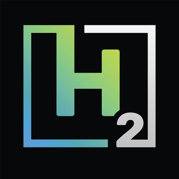 Hydrogen H2 logo vector