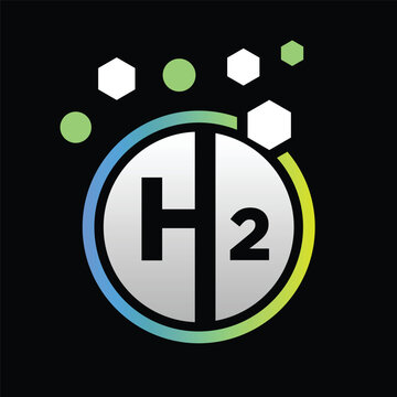 Hydrogen H2 logo vector