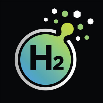 Hydrogen H2 logo vector