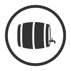 Naklejka premium Beer wood barrel icon isolated on transparent background