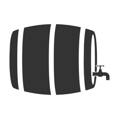 Naklejka premium Beer wood barrel icon isolated on transparent background