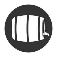 Naklejka premium Beer wood barrel icon isolated on transparent background