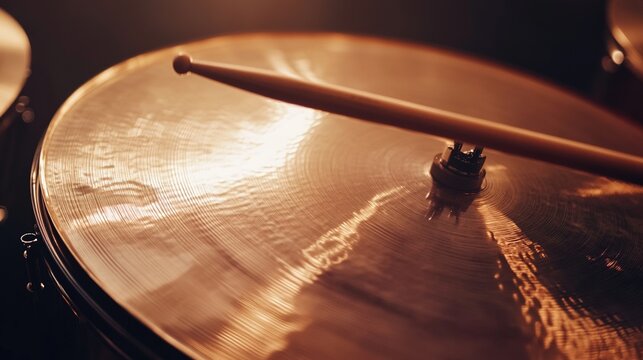 timpani. Close-up of a timpani drumhead with a drumstick poised just above its center. event programs, museum guides, designed for cultural heritage projects and event programs, preserves heritage.