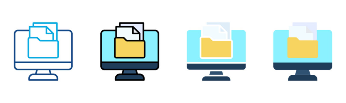 Monitor Icon Multiple Style Collection