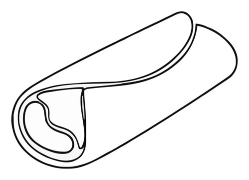 Continuous line art burrito wrap icon isolated on wh.... Generative AI