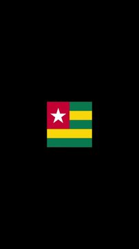 3D Rotating Togo Flag Cube Animation with Transparent Background