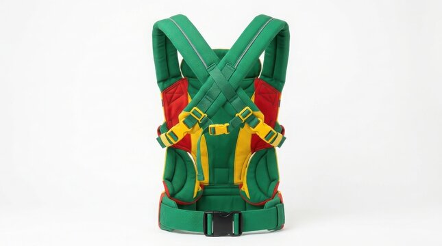 Colorful baby carrier for parents to carry infant children safely and comfortably on their back