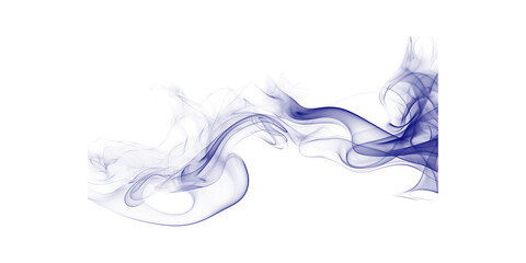 Obraz premium Abstract blue smoke swirl isolated on white background for creative design projects.
