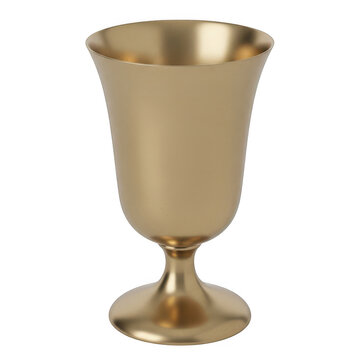 Elegant brass goblet isolated on transparent background
