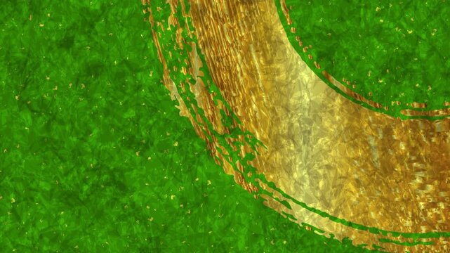 Gold Brush Stroke on Green Texture 4K