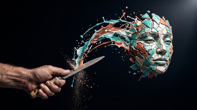 Visualizes the journey of self-discovery, piecing together identity, and personal transformation