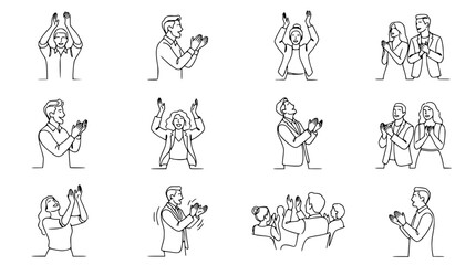 Fototapeta premium People clapping hands, applause, celebration, audience, success, celebration icons