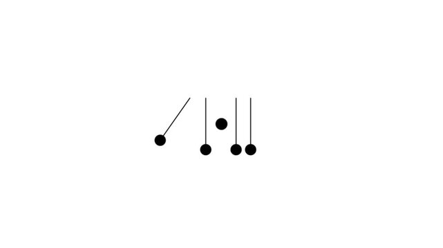abstract newton's cradle pendulum animation with center wave impact effect loop.