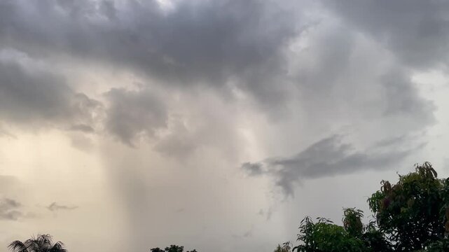 Thick Overcast Storm Clouds Rolling Across the Monsoon Sky