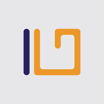 Minimalist Geometric Letter IU Modern Logo Vector Illustration