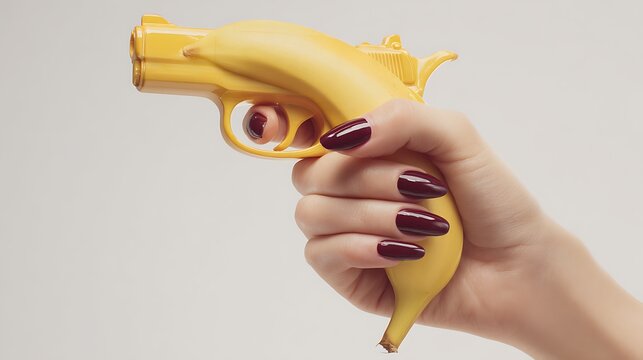 Surreal Banana Pistol Concept: A Creative Visual Metaphor on Food and Power