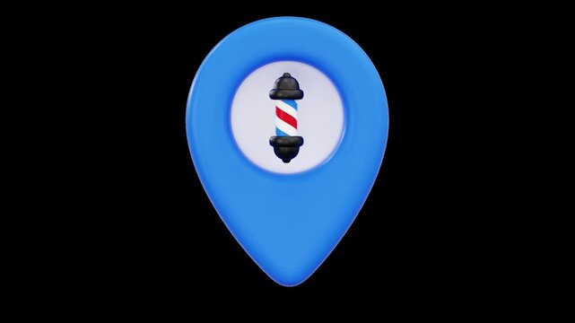 Barbershop Location Pin | Alpha Channel