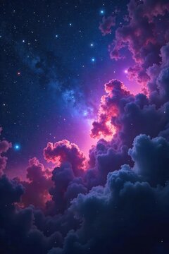 Vast, star-filled sky dominates the scene, a hazy nebula providing a textured backdrop Perfect for cosmic, space, and astronomy projects, evoking feelings of wonder and mystery , dreamy, astronomy