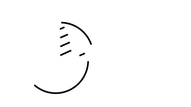 chart graph round pieces business icon line 2d video animation motion