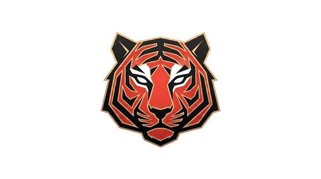 Geometric Tiger Head Vector Illustration &ndash; Bold Modern Animal Logo Design