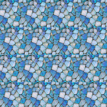 Light blue mother of pearl mosaic seamless pattern texture