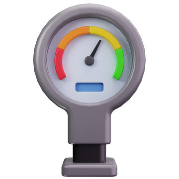 Industrial Pressure Gauge 3D Illustrations