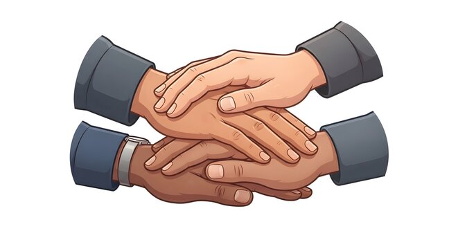 Diverse business team stacking hands together for unity and teamwork
