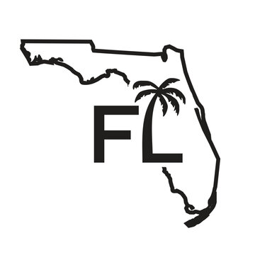 Florida FL logo with palm tree