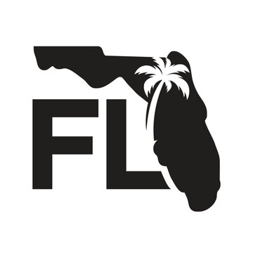 Florida FL logo with palm tree