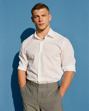 The man in the white shirt who winked