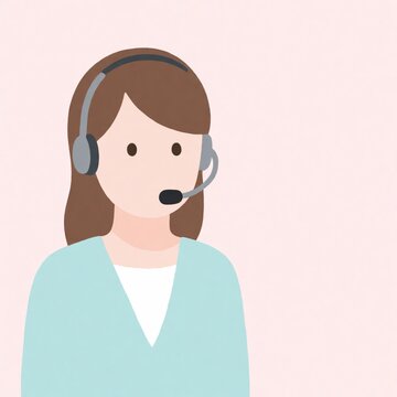 コールセンターのイラスト　コピースペース
