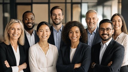 Fototapeta premium Diverse Business Team Group Portrait in Office