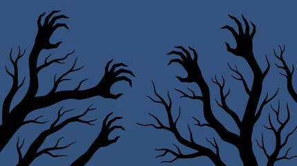 Naklejka premium Skeletal Tree Branches Reaching Like Hands