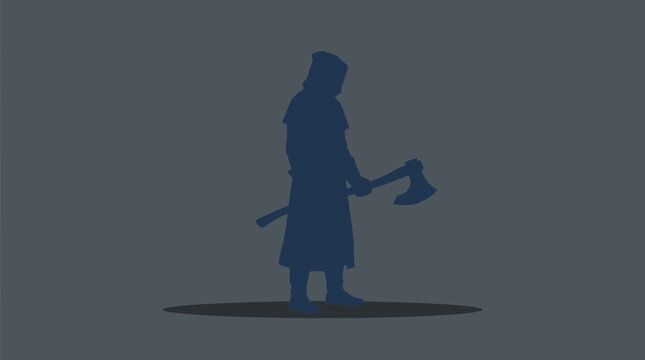 Silhouette Of Executioner Axe In Shadow
