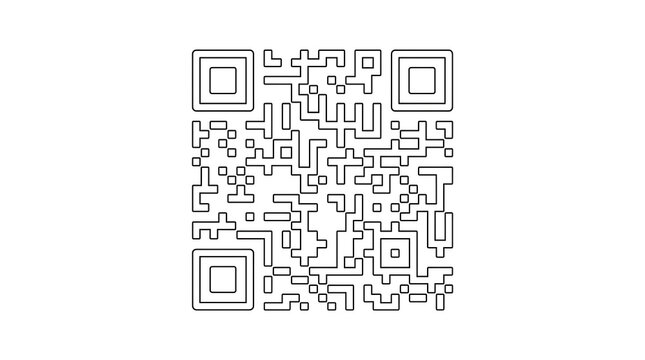 Square barcode matrix pattern scanner data encoding code design with encoding information technology readability minimalist identification