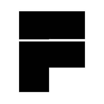 Letter F heavy black stencil streetwear font icon