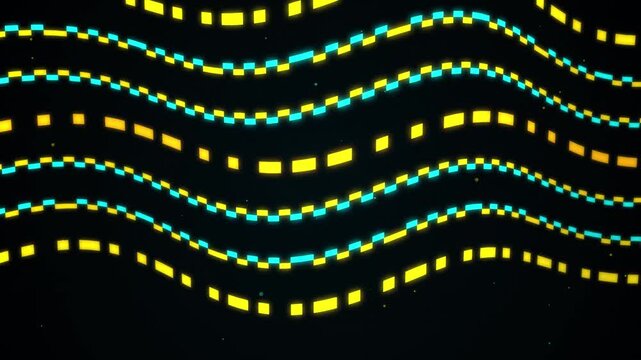 Colorful wavy dashed line pattern motion background animation