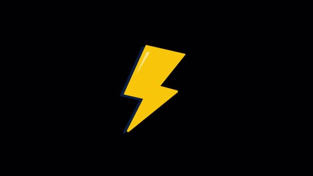 Animated Yellow Lightning Bolt Icon - Transparent
