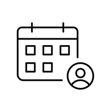 Personal schedule planning, easy appointment booking, flexible calendar access. Pixel perfect, editable stroke vector icon