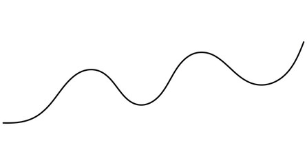 Fototapeta premium Wave continuous one line art featuring editable stroke for modern minimalist vector design