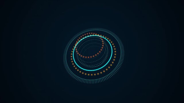 Abstract Quantum Gyro-HUD Core 4K Seamless Motion Loop