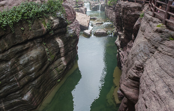Hongshixia Gorge Waterfall in Yuntai Mountain, Jiaozuo, Henan, China