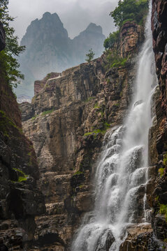 Waterfall in Rocky Gorge, Yuntai Mountain, Jiaozuo, Henan, China