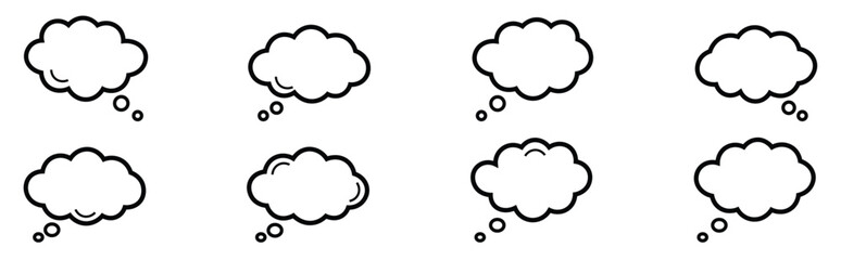 Obraz premium Thought bubble vector set isolated on white background cloud speech icon collection for comic concept message design