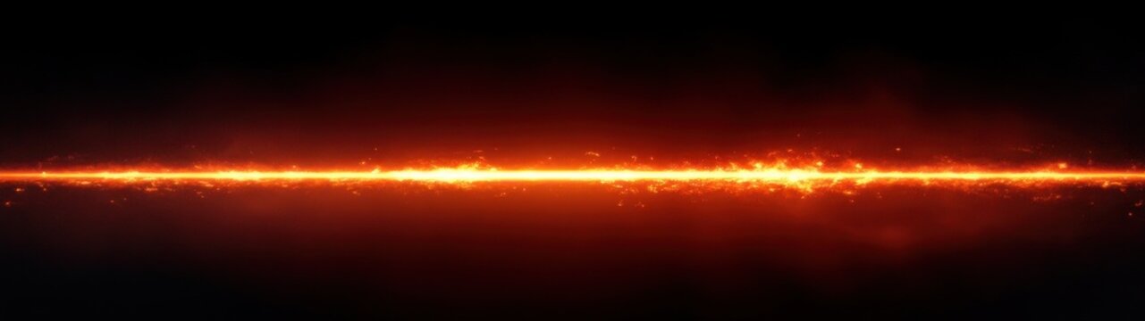 thin horizontal fiery line of glowing embers and sparks across a dark smoky background conveying intense dramatic energy and tension