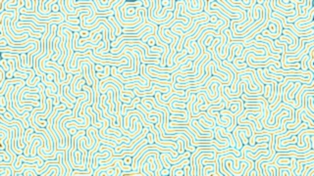 Abstract Maze Pattern in Soft Blue and Cream Colors